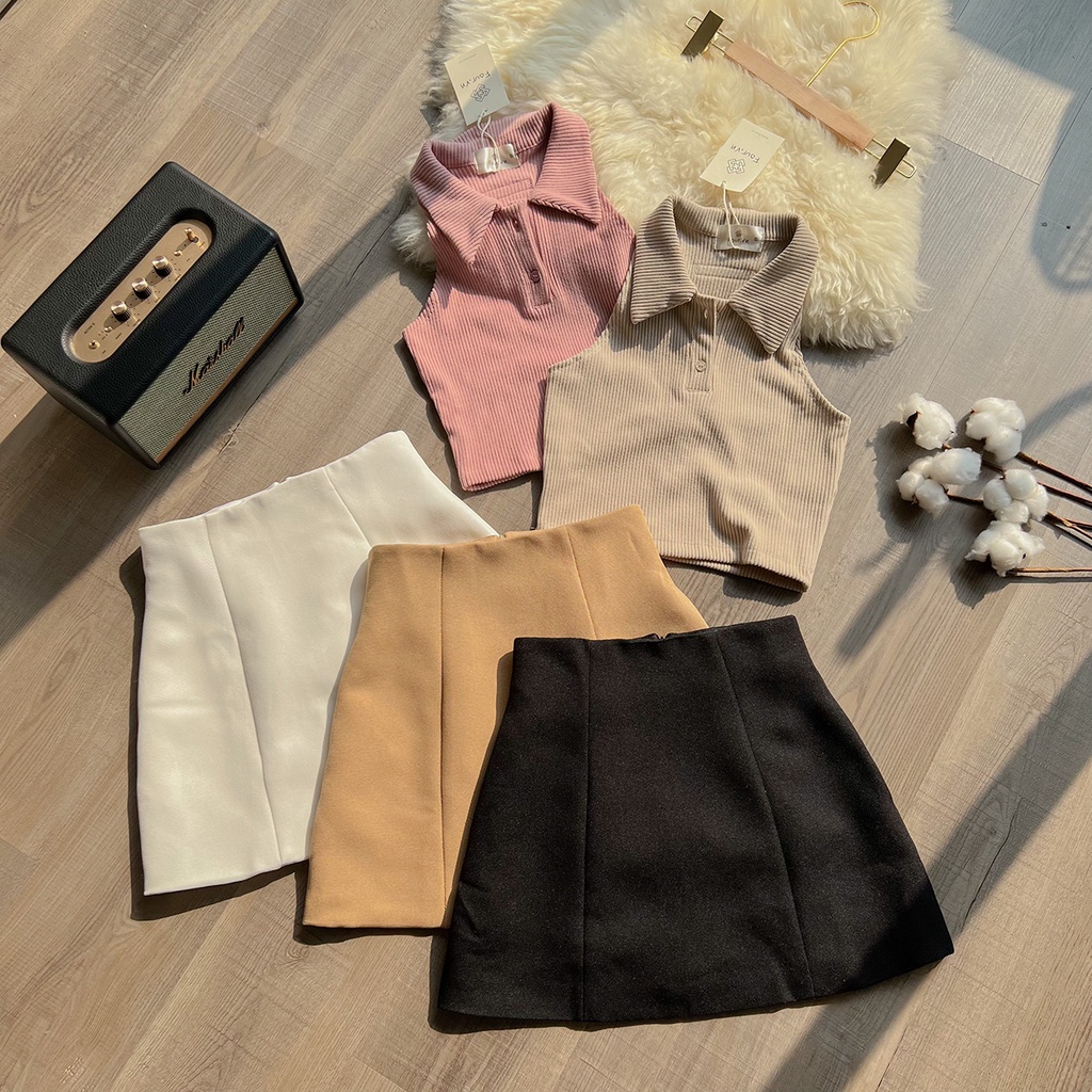 Chân váy nữ Basic cao cấp 4 màu có lót quần Four Lady Q15 | BigBuy360 - bigbuy360.vn
