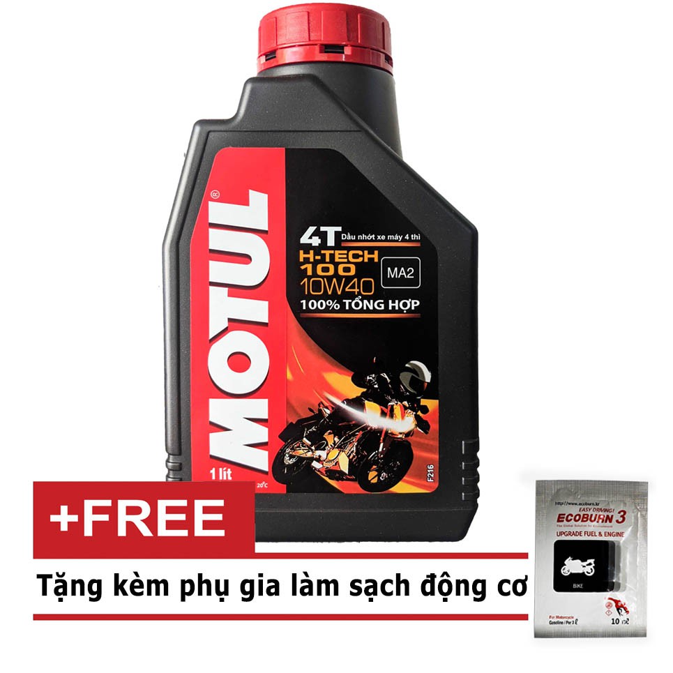 (1L) Dầu nhớt xe tay ga Motul H-Tech 100 4T 10W40 1000ml + Tặng phụ gia làm mát động cơ - Shopnhottot