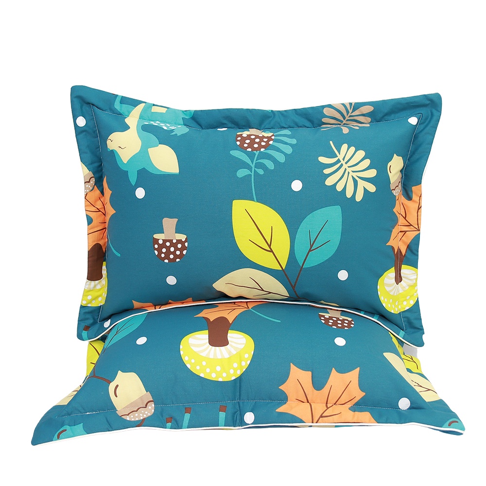 (Hot trend)  Bộ 2 chiếc Vỏ gối nằm kê đầu cotton hàn 100%  loại dày dặn (có bán lẻ 1 chiếc) mẫu Dương sỉ xanh