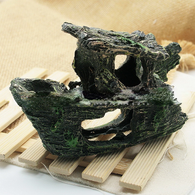 Sunken Tàu Gỗ Nhỏ Nhắn Trang Trí Bể Cá