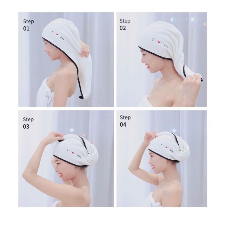 Khăn quấn đầu, khăn trùm đầu lau khô tóc siêu tốc cực HOT dành cho chị em có sỉ