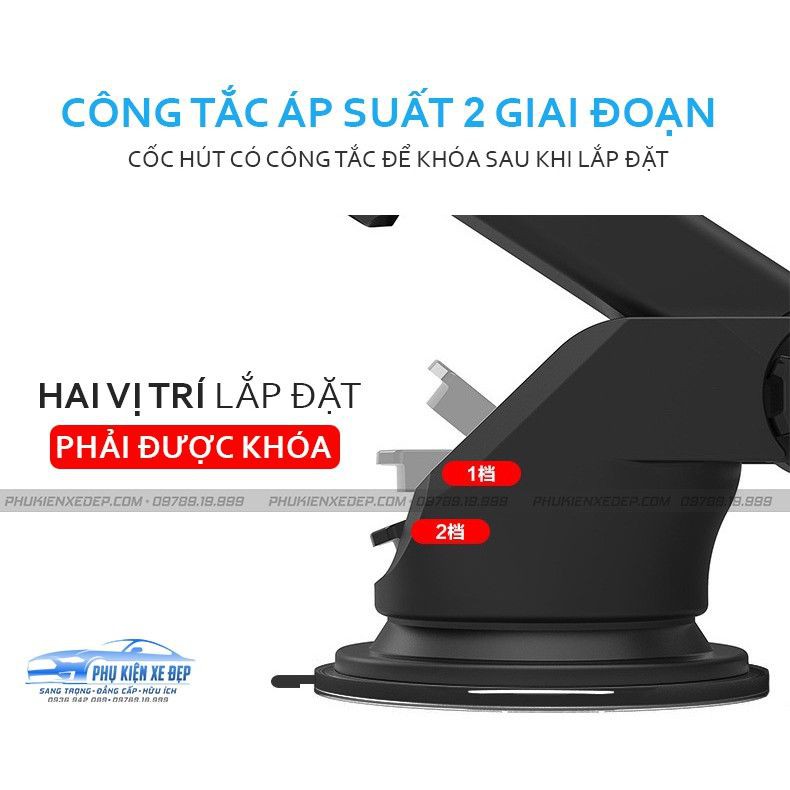 Giá đỡ điện thoại gắn taplo và gắn cửa gió chắc chắn cao cấp