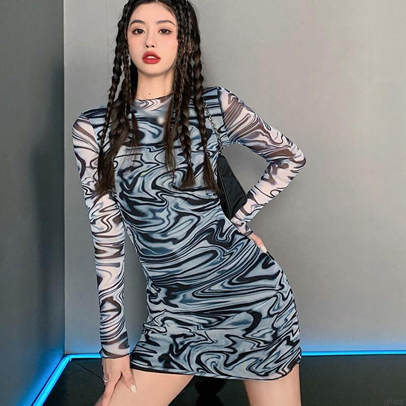 Đầm dáng ôm cổ lọ in họa tiết ngựa vằn thời trang quyến rũ