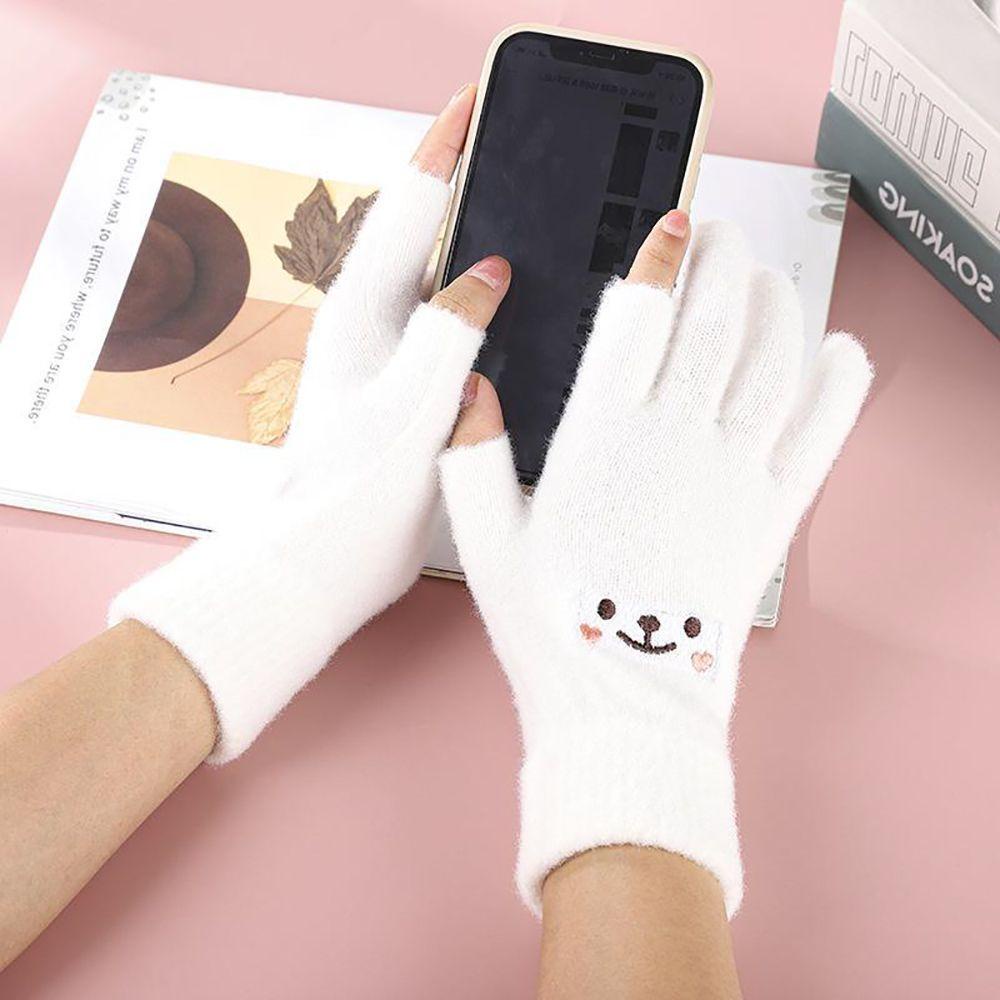 Găng Tay Hở Ngón In Hình Mặt Cười Xinh Xắn