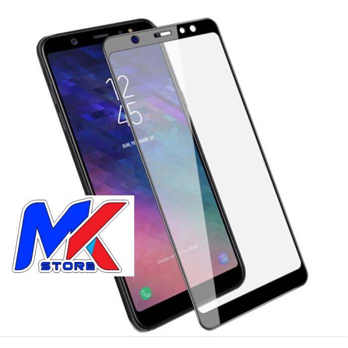 Kính cường lực bảo vệ màn hình ĐT Samsung J6 Plus/J6 2018 full màn hình full keo - tặng bộ giấy lau kính trị giá 10K