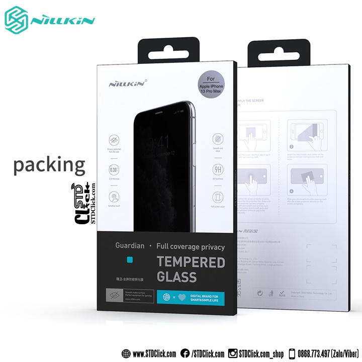 KÍNH CƯỜNG LỰC IPHONE 13 PRO MAX NILLKIN GUARDIAN CHỐNG NHÌN TRỘM CHÍNH HÃNG