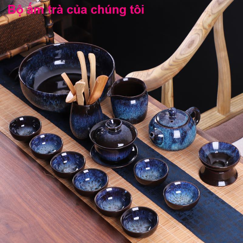 bàn gấp học sinhBộ ấm trà Kiến Trang gia dụng lười pha bán tự động hoàn chỉnh bằng gốm Jun đổi lò nung Thiên Mục