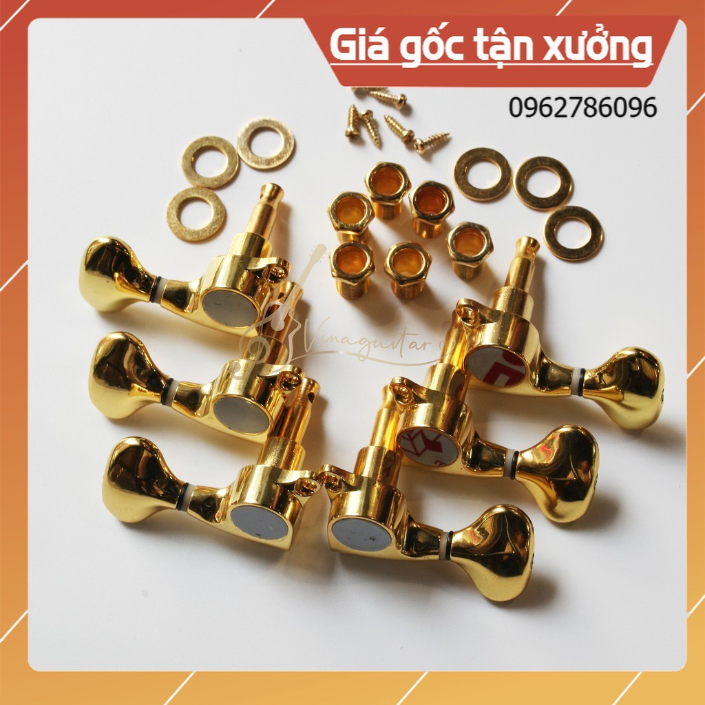 Khóa Đàn Guitar Điện, Acoustic Màu Vàng Tai Tròn - NMH Music Phân Phối Chính Hãng