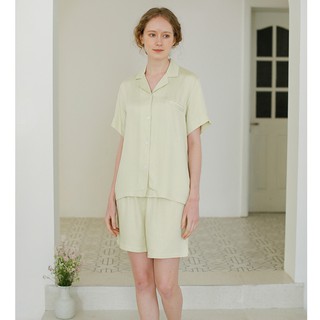 [Mã SKAMLTSM9 giảm 10% đơn 99K] Bộ Quần Áo Pyjama Ngắn Màu Xanh Cốm