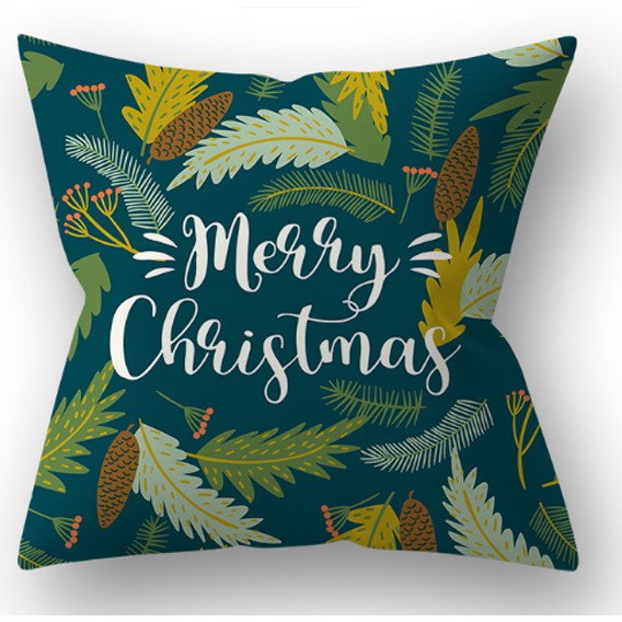 Vỏ gối Merry Christmas trang trí- chất liệu vải - kích thước 45*45cm