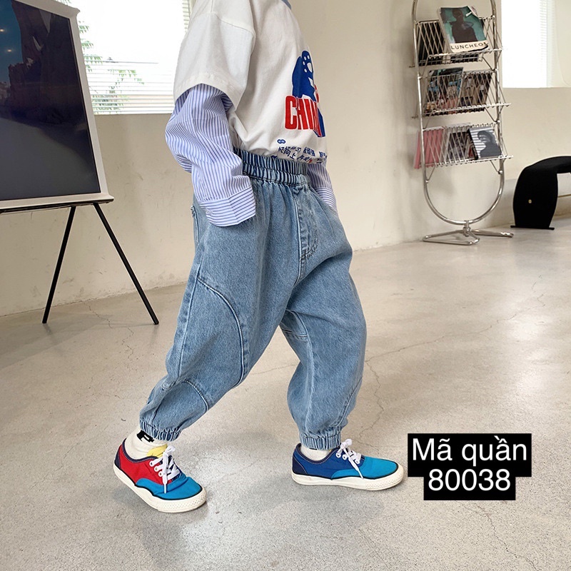 Quần bò jeans dài Hàn Quốc bé trai thu đông 2022