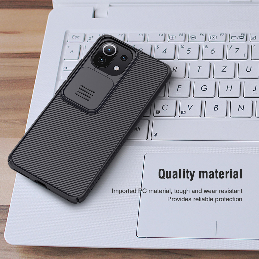 Ốp lưng Nillkin bằng PC cứng có nắp trượt bảo vệ camera cho Xiaomi Mi 11 Lite 4G / 5G / 5G NE