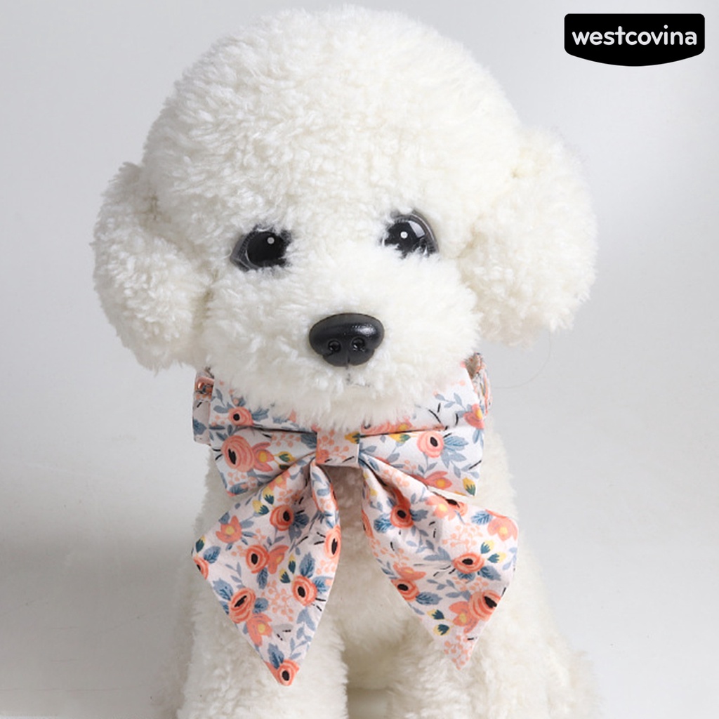 [Mới]♞Vòng Cổ In Hoa Thắt Nơ Dễ Thương Cho Thú Cưng