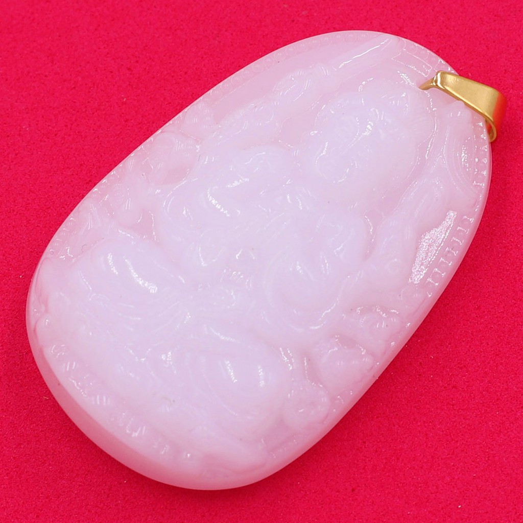 Mặt dây chuyền phật Thiên Thủ Thiên Nhãn đá tự nhiên trắng size nhỏ 3.6cm - Phật bản mệnh tuổi Tý - Tặng kèm móc inox