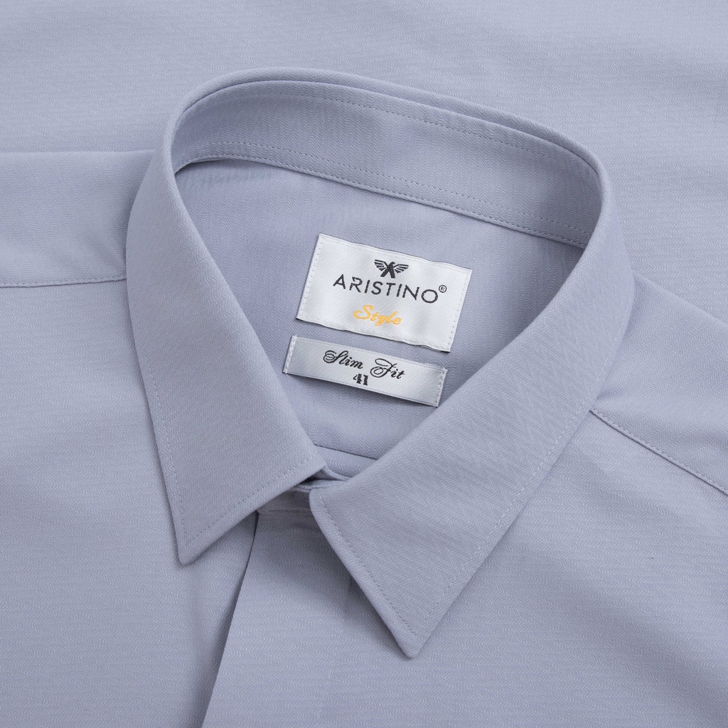 Áo sơ mi nam dài tay ARISTINO màu xám tinh tế, dệt từ sợi tre thiên nhiên thoáng mát, thoải mái ALS10402