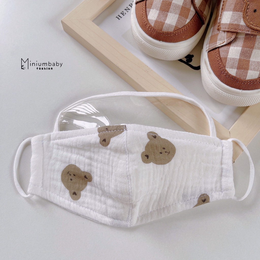 Khẩu Trang Xô Muslin Có Kính Cho Bé - MINIMUMBABY