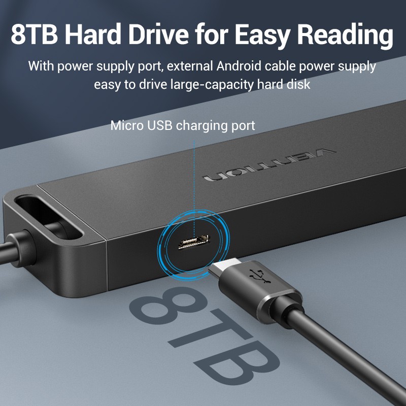 VENTION Bộ Chia Usb 3.0 &amp; Type-C 4 Cổng Usb 3.0 Tốc Độ Cao