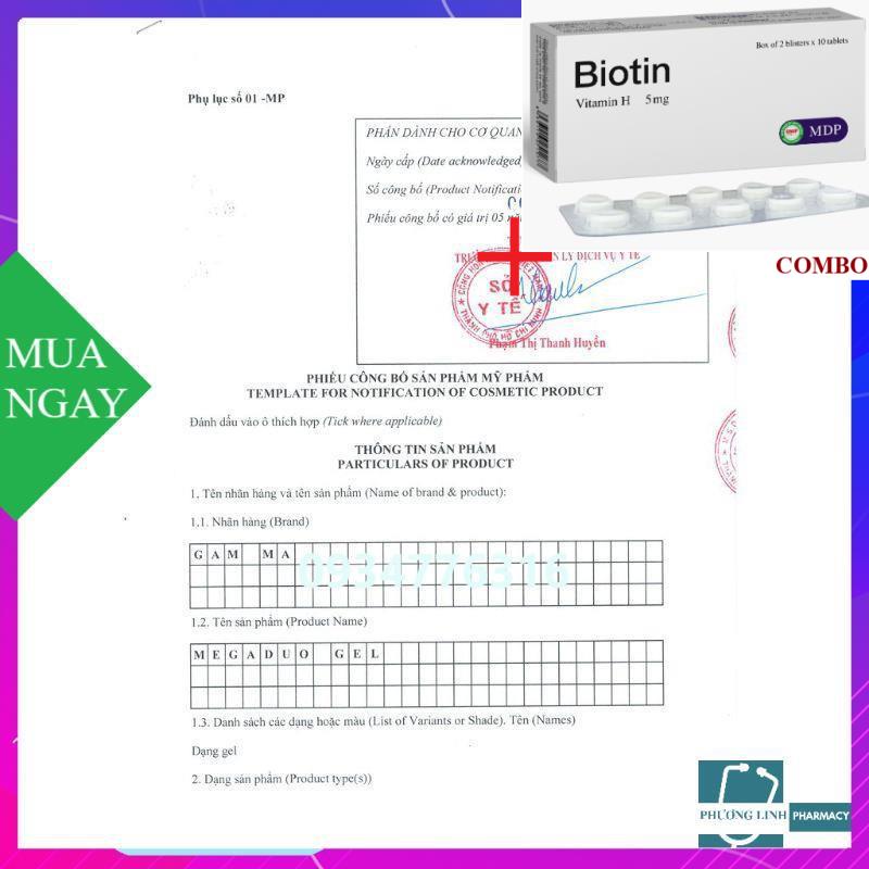 Combo Biotin 5mg+ megaduo - ngừa mụn, giảm thâm hiệu quả