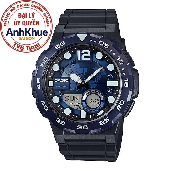 Đồng hồ nam dây nhựa Casio Standard chính hãng Anh Khuê AEQ-100W-2AVDF (47mm)