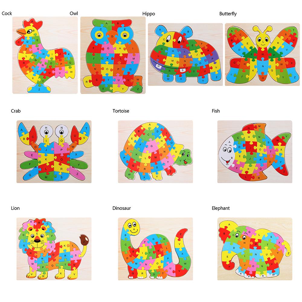 RAINBOW Bộ Đồ Chơi Xếp Hình Bằng Gỗ Giúp Phát Triển Trí Tuệ Cho Bé Hình Động Vật Dễ Thương