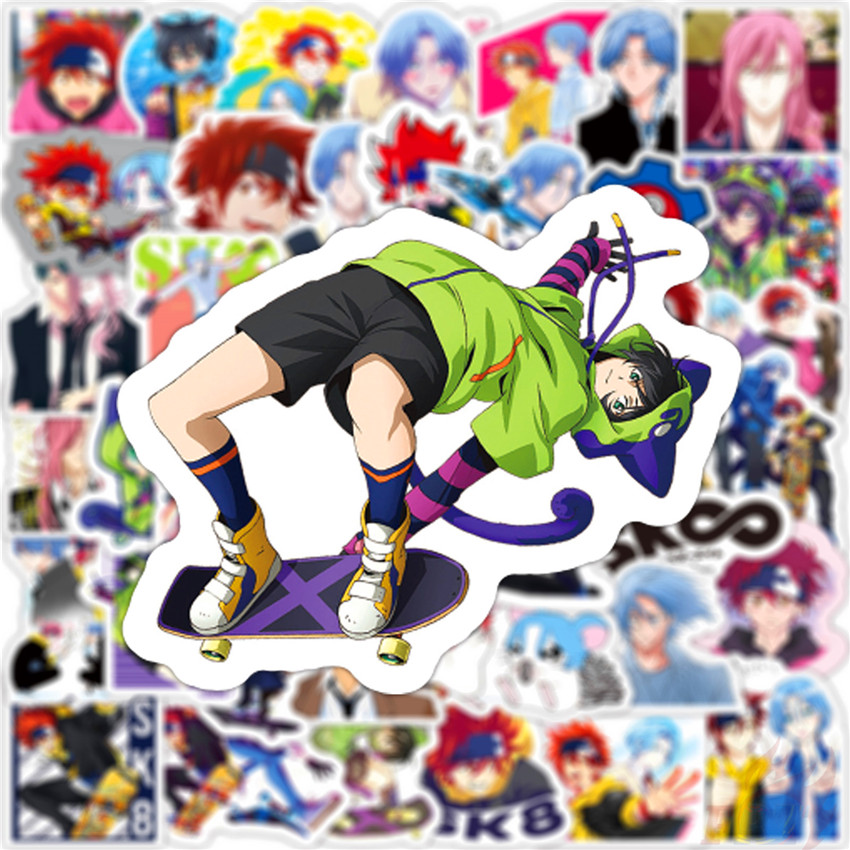 Set 100 nhãn dán hoạt hình SK8 the Infinity dòng A SK∞S anga Hasegawa hỗn hợp chống nước thời trang DIY