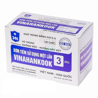 Kim(bơm) tiêm Vinahankook 3ml/cc hộp 100 chiếc