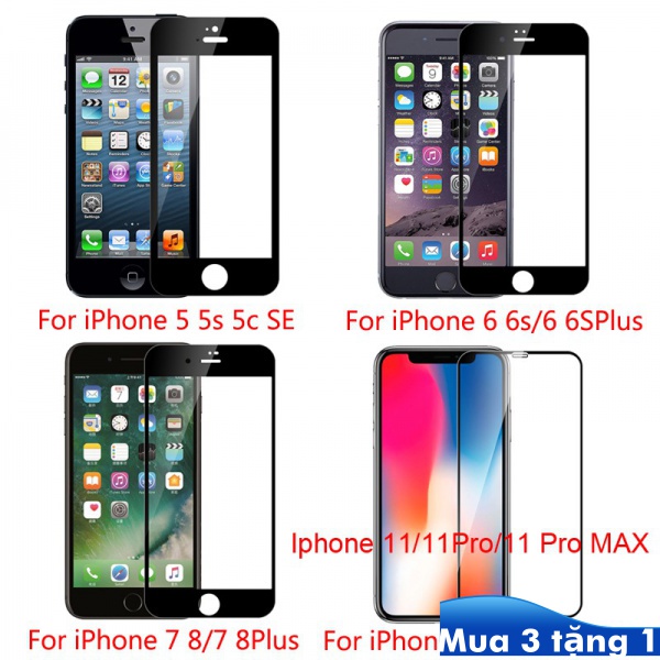 Kính cường lực bảo vệ màn hình toàn diện cho For iPhone 5 5s 6 6s SE 7 8 X XS XR 11 12 Mini Pro MAX Plus Samsung A10 A10S M10 A20 A30 A40S A71 A80S A81 A50S M30S M30 A30S A70 A70S