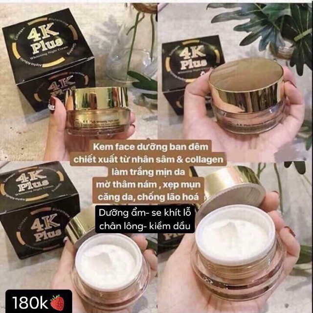 Kem Dưỡng Trắng Da 4K Plus Thái Lan (20g) Goji Berry Da Mụn, Berry Plus Da Nám, 4K Plus Ban Đêm Chính Hãng - LAI'S STORE