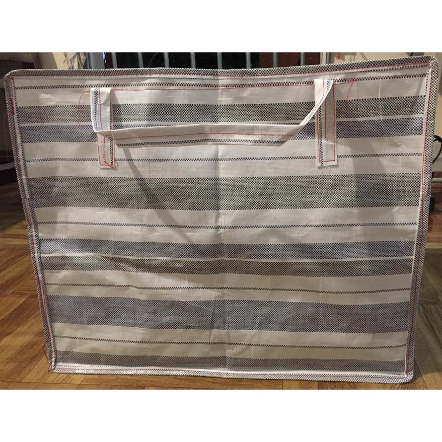 Túi bạt dứa kẻ mã lai dai, mịn đáy lớn 70x60x40 và 60x50x40 cm
