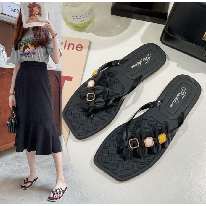 Dép thời trang nữ 3 màu gắn hột