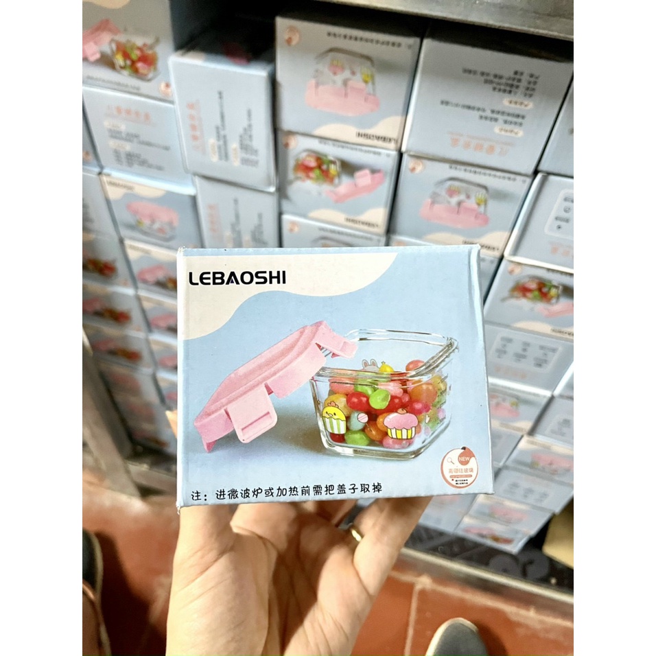 Hộp trữ đông thủy tinh chia vạch chịu nhiệt đựng đồ ăn dặm cho bé