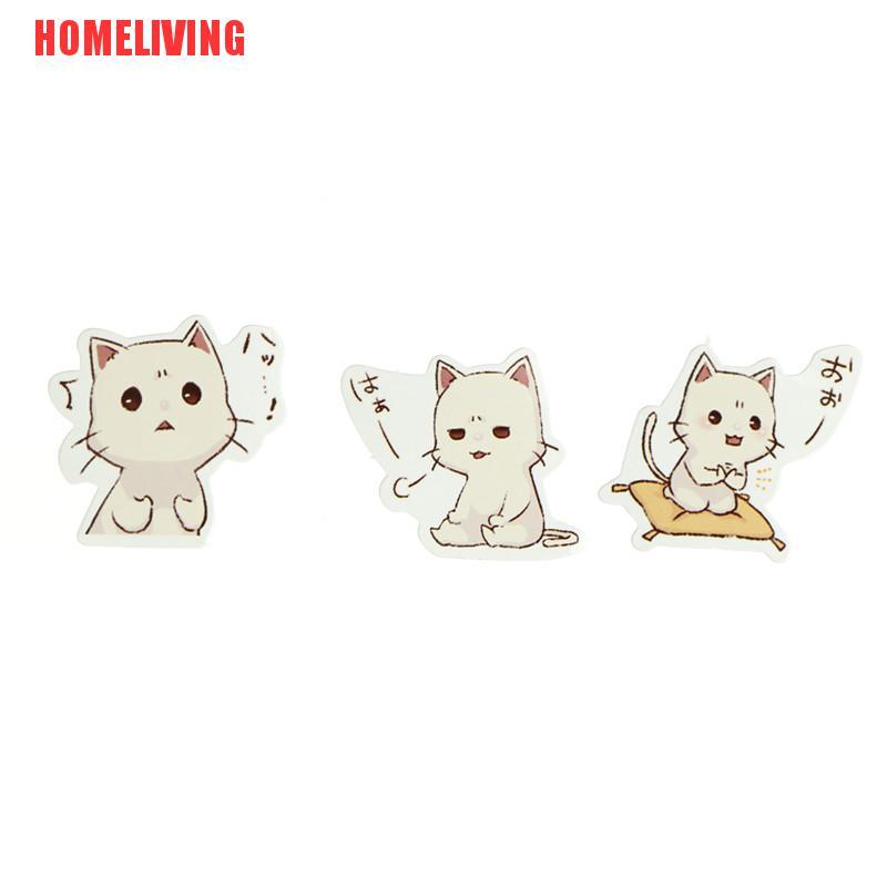 Set 45 Miếng Dán Giấy Hình Mèo Trang Trí Sổ Tay DIY