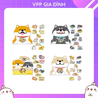Bịch 30 Miếng Nhãn Dán Sticker Trang Trí Chó Shiba Inu & Husky