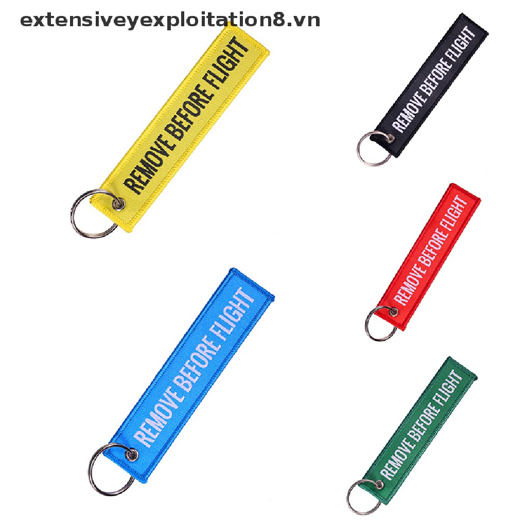 Móc Khóa Thêu Chữ Remove Before Flight Kích Thước 13 * 3CM