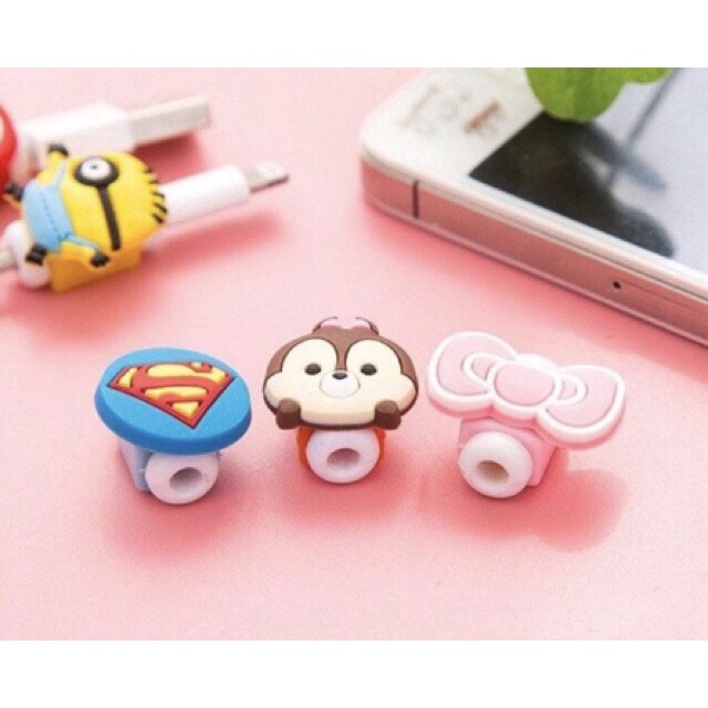 1 Phụ Kiện Bảo Vệ Đầu Dây Cáp Hình Nhân Vật Hoạt Hình Ngộ Nghĩnh