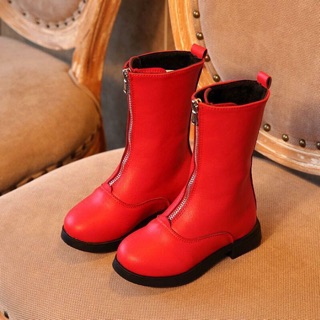 [SẴN HÀNG] Boot da cao cổ khoá trước cho bé