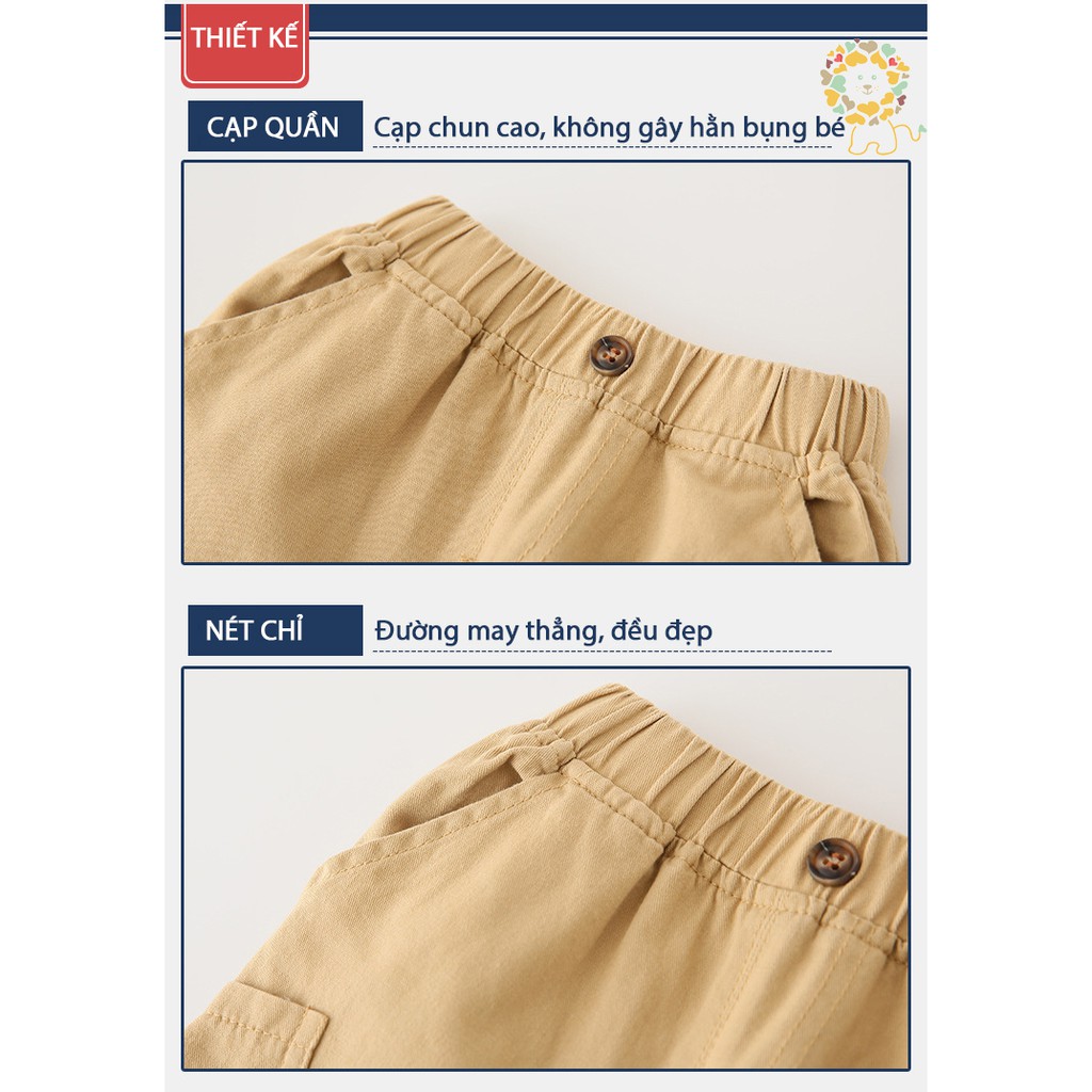 Quần sooc trẻ em nam quần short kaki bé trai WAPYPY vải cotton mềm mát mẫu mới 2021