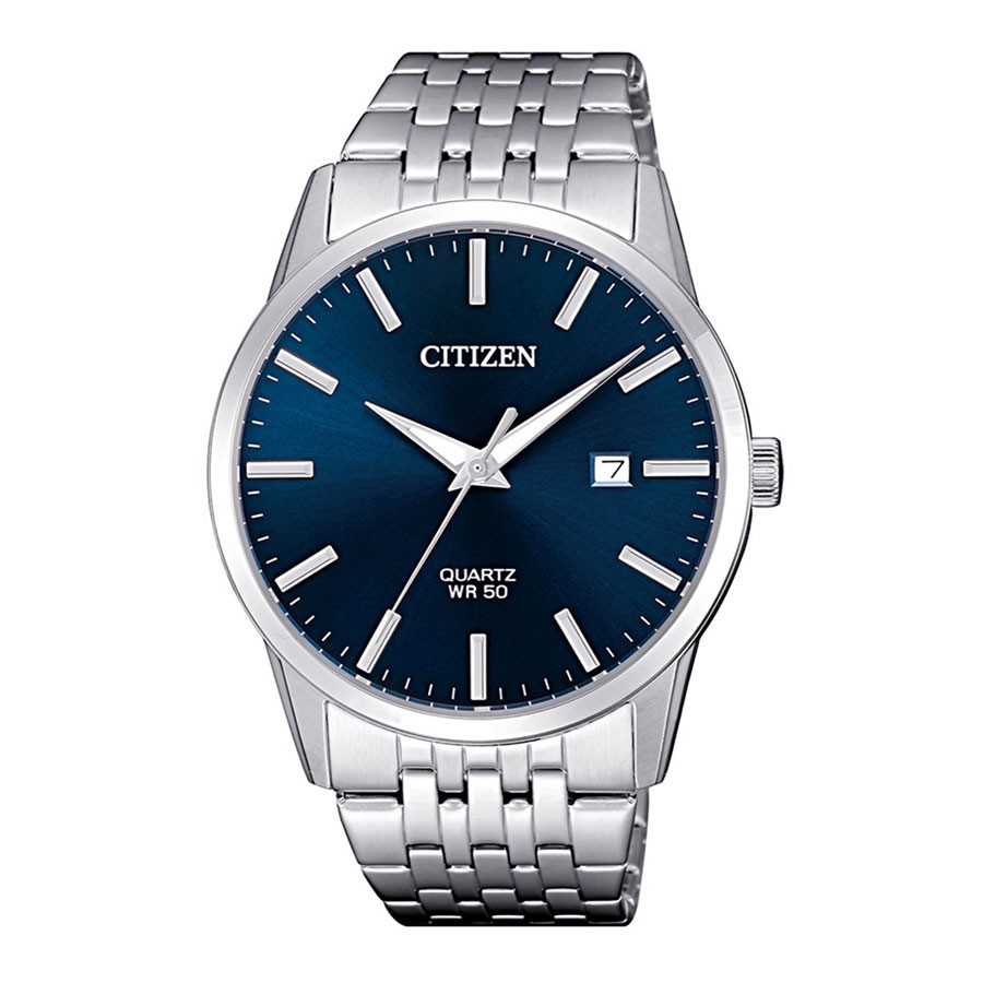 Đồng Hồ Citizen Nam Dây Kim Loại Pin-Quartz BI5000-87L - Mặt Xanh (39mm)