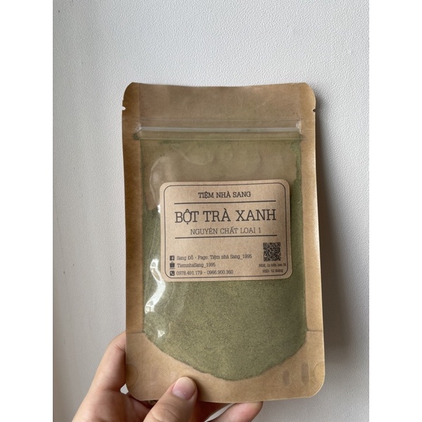 Bột trà xanh đắp mặt nguyên chất 100gr