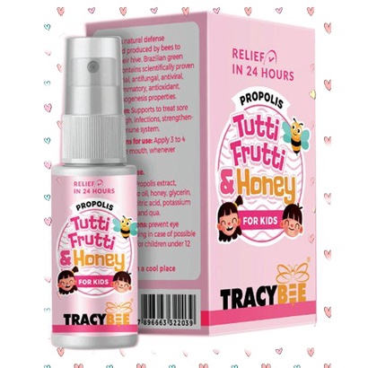 Keo Ong xanh vị trái cây dạng xịt Tracybee  giảm ho, viêm họng (30ml)