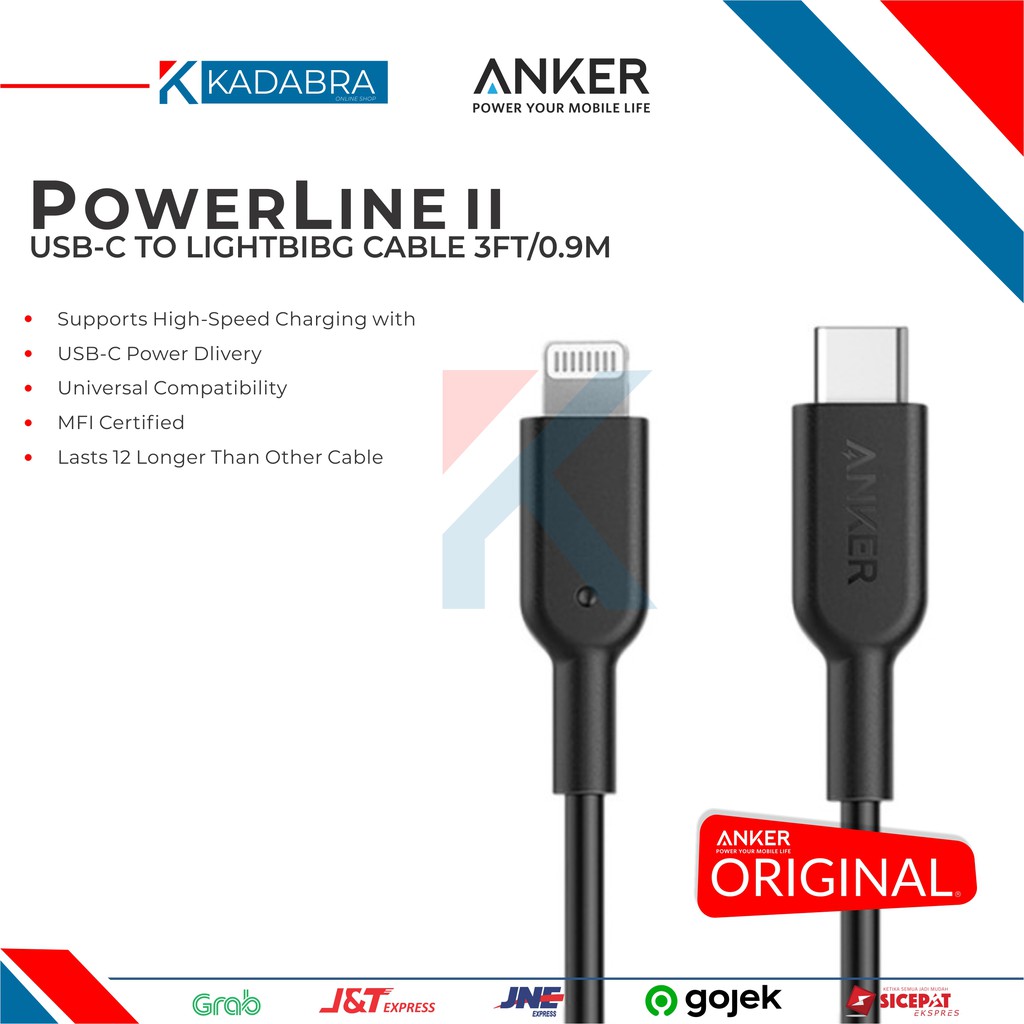 Dây Cáp Sạc Chuyển Đổi Dữ Liệu Anker Powerline Ii Type-C Sang Lightning 3ft A8632 Cho Iphone