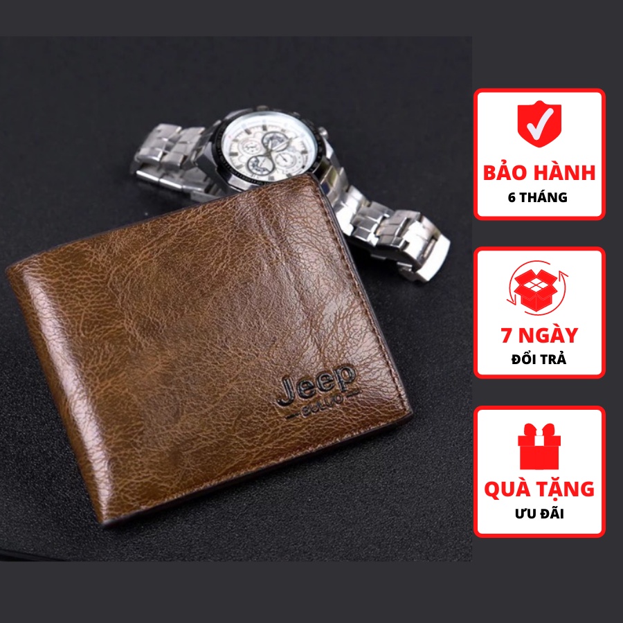Ví nam JEEP nhỏ gọn ví da nam mini đựng thẻ các loại tiện lợi