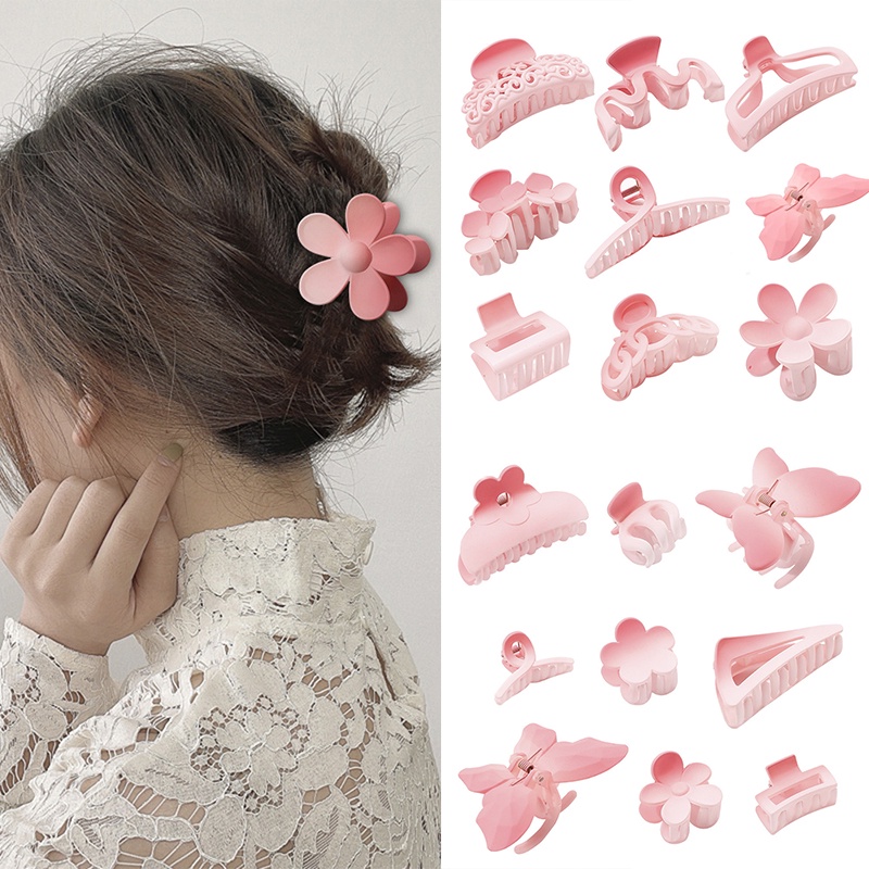 Kẹp Tóc Nhựa Màu Hồng Gradient Dễ Thương Dành Cho Nữ