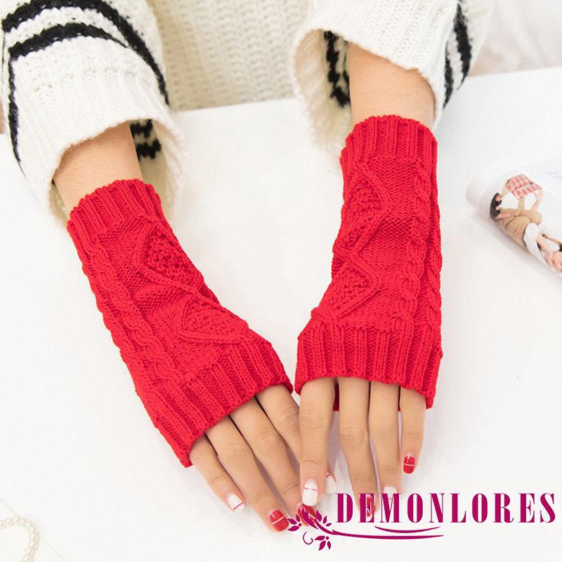 Găng tay len hở ngón ấm áp ngày đông dành cho nữ