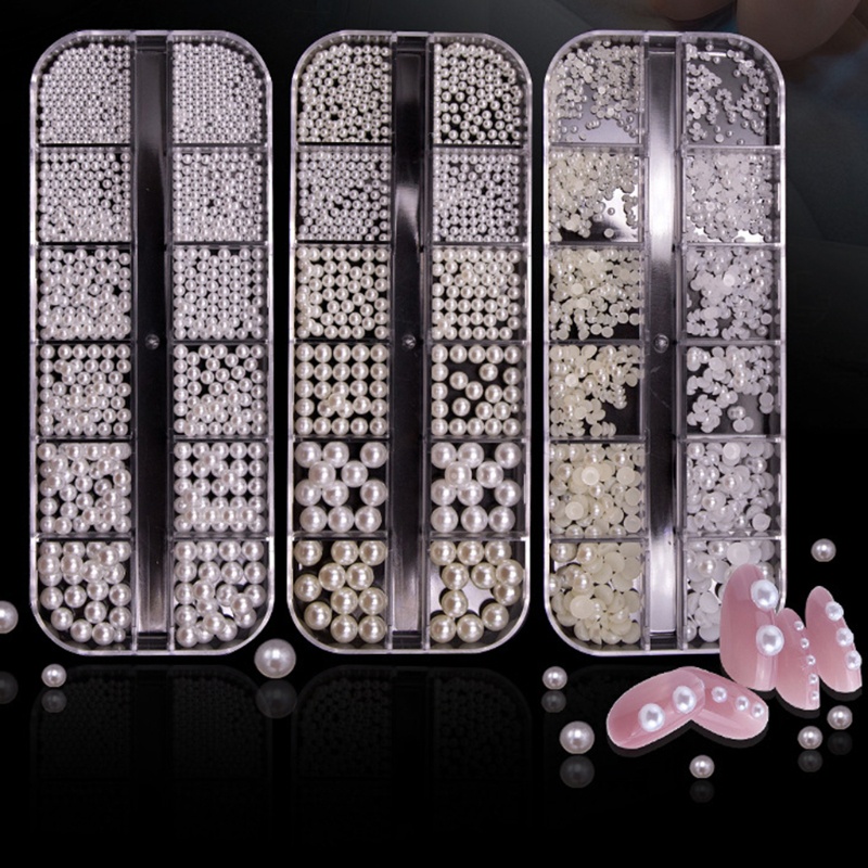 Hạt Ngọc Trai 3D Lấp Lánh Dùng Trang Trí Móng Tay Lưng Và Móng Nghệ Thuật