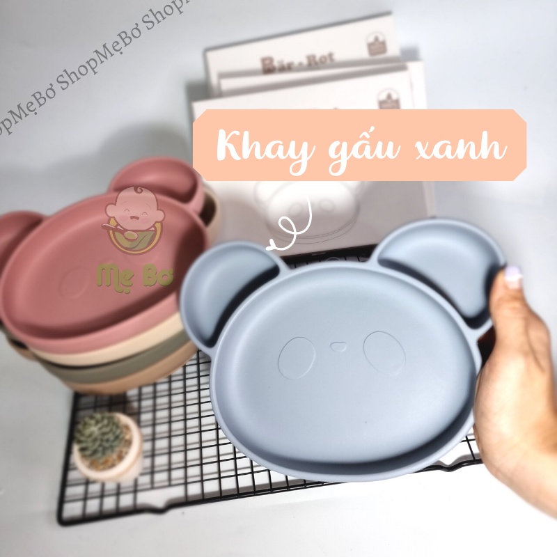 [Bar-Rot] Khay gấu ăn dặm Bar-rot xuất Hàn cho bé tập ăn dặm BLW, có đế hít dính chắc bàn ăn