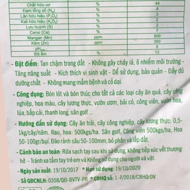 Phân hữu cơ đậm đặc dạng viên Bounce Back 1KG