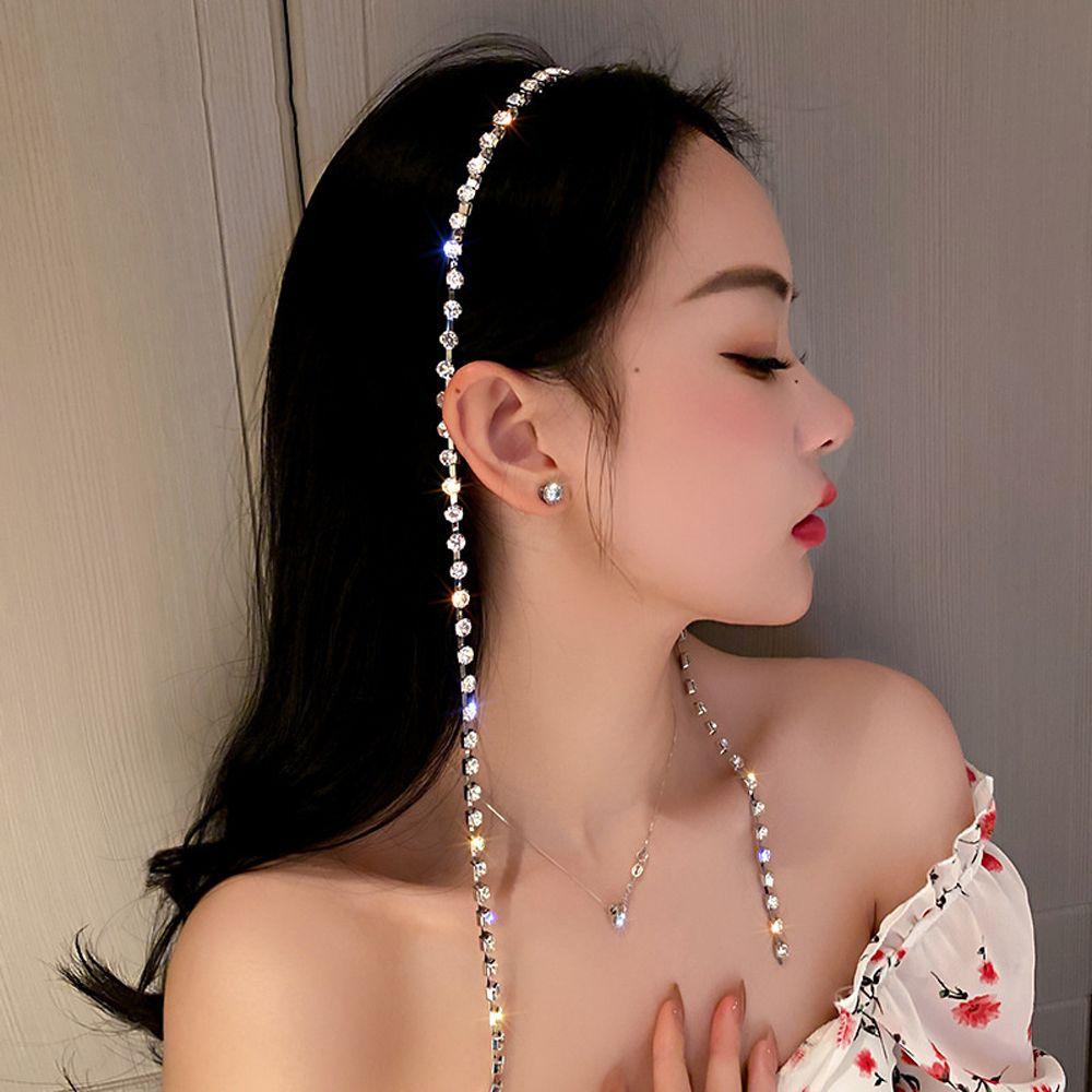 Băng Đô Cài Tóc Thiết Kế Đơn Giản Thời Trang Cho Đám Cưới|Kẹp Tóc Tua Rua Xinh Xắn Thời Trang