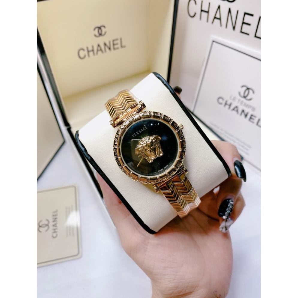 Đồng hồ nữ VS dây thép không gỉ, tặng box, thẻ bảo hành 12 tháng - Versace