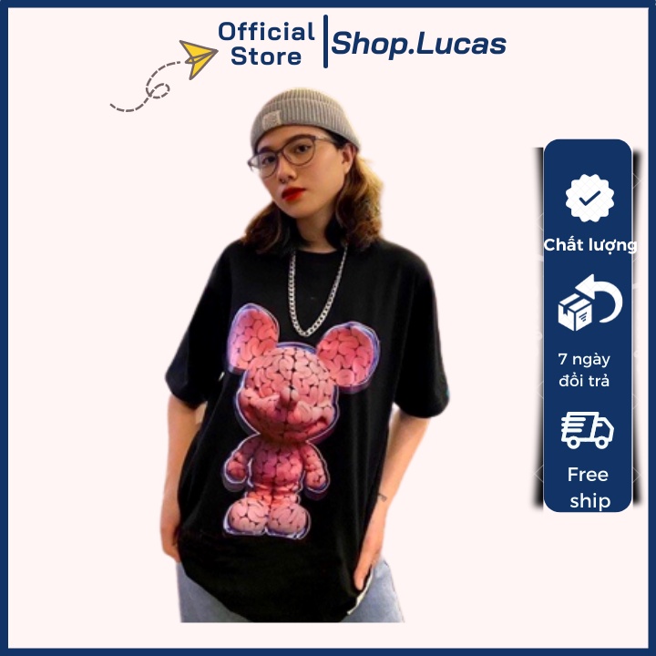 Áo Thun Nam Nữ Unisex Áo Phông vải cotton thoáng mát cổ tròn bigsize XXL 2XL in hình Chuột Hồng Mickey Brain